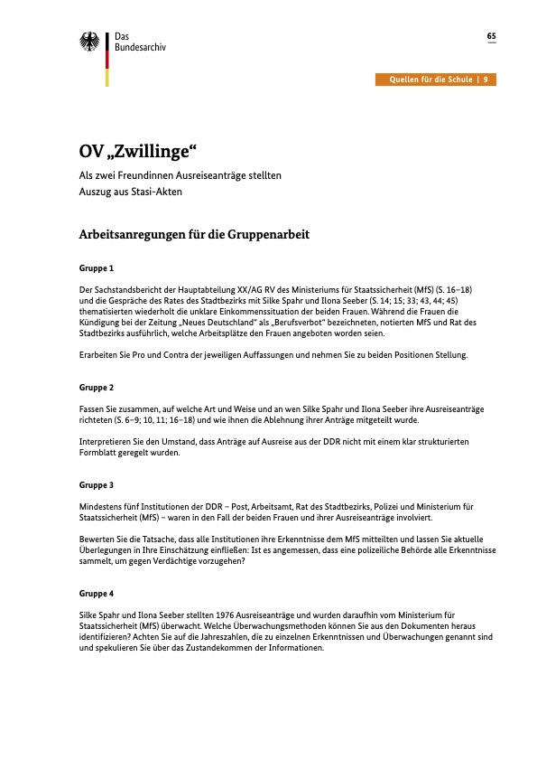 Lösungen Aufgaben „Zwillinge“ – Gruppenarbeit