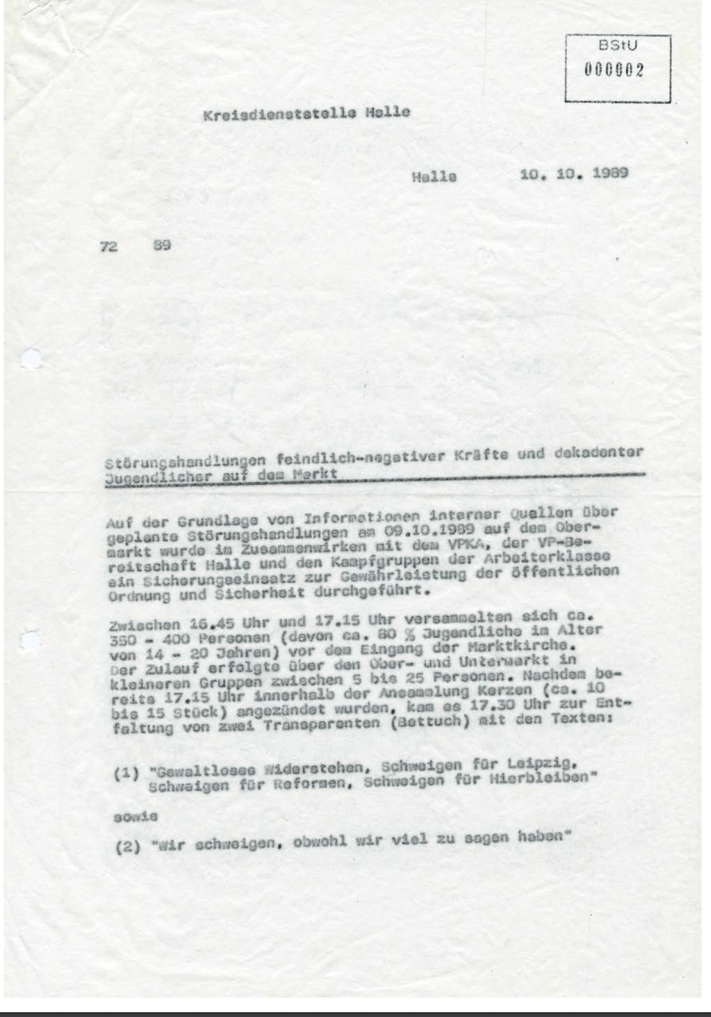 Eine Montagsdemo in Halle